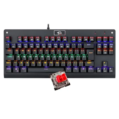 Teclado Mecânico Redragon Dark Avenger Switch Vermelho K568R