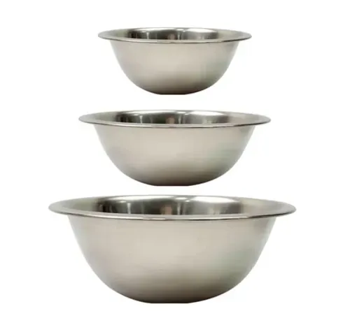 Kit Jogo Tigela Bacia Saladeira 3 Bowls Peças Aço Inox