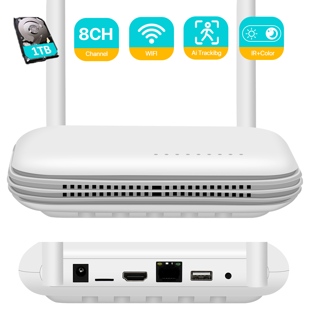 [Com Taxa /Navegador] Gravador NVR 8CH Wi-Fi 3MP iCSee