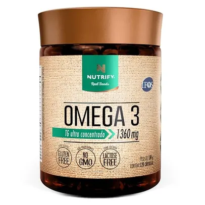 Nutrify - Ômega 3 TG Ultraconcentrado 1360mg - Suplemento Alimentar Enriquecido com Vitamina E - Suporte para Foco, Memória e Bem-Estar - 120 Cápsulas