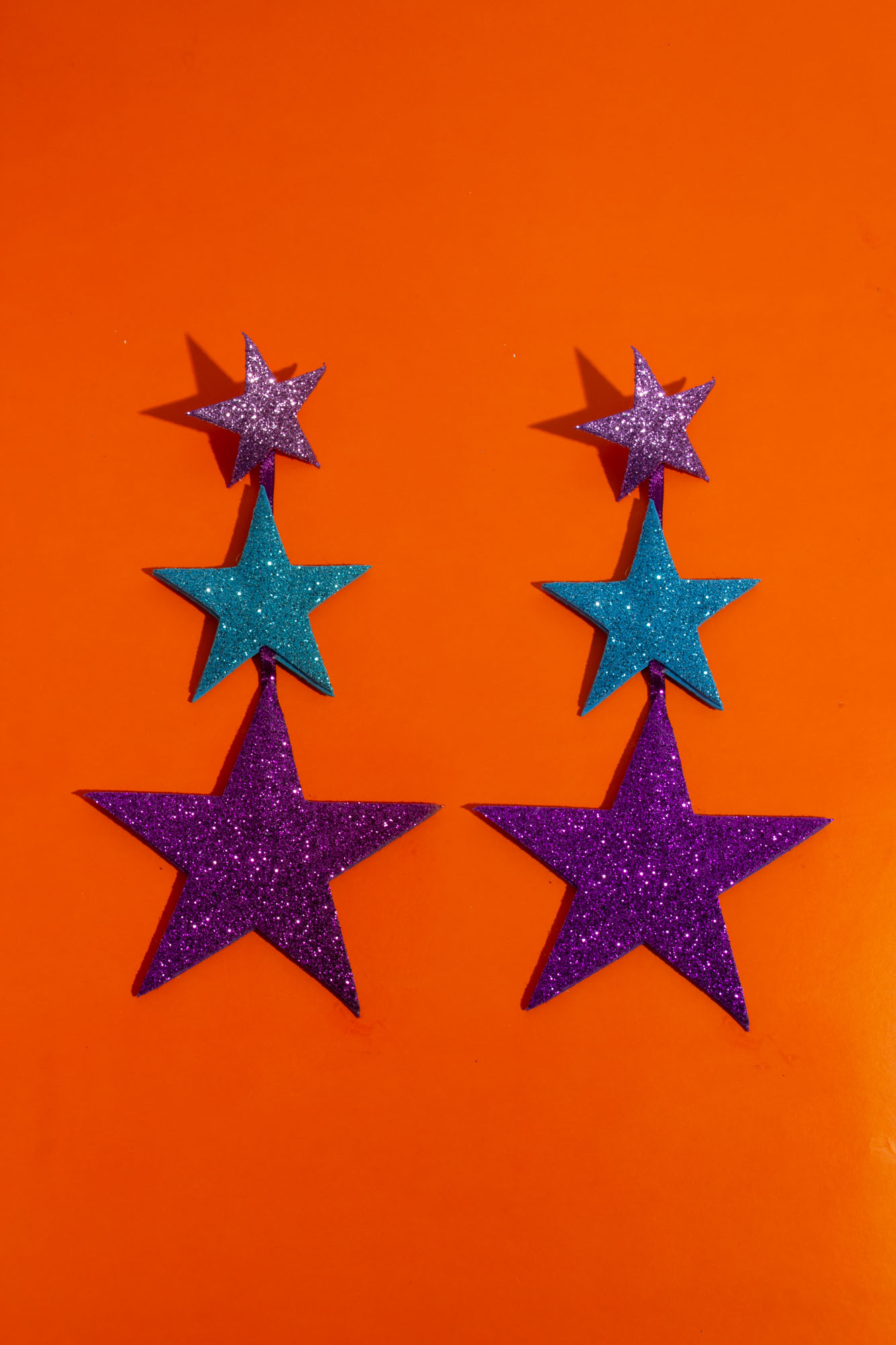 Brinco de Carnaval Mix Três Estrelas Roxo E Azul