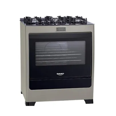 Fogão 5 bocas Dako Supreme Timer Glass Titanium com mesa de vidro