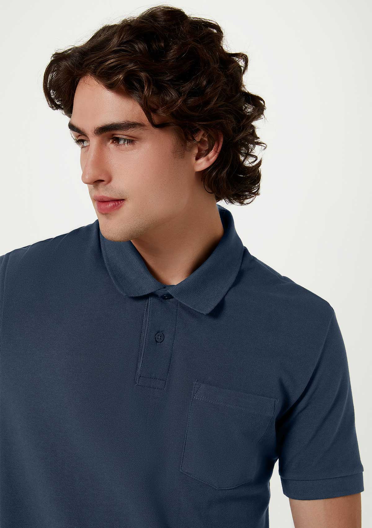 Camisa Polo Básica Masculina Manga Curta - Azul