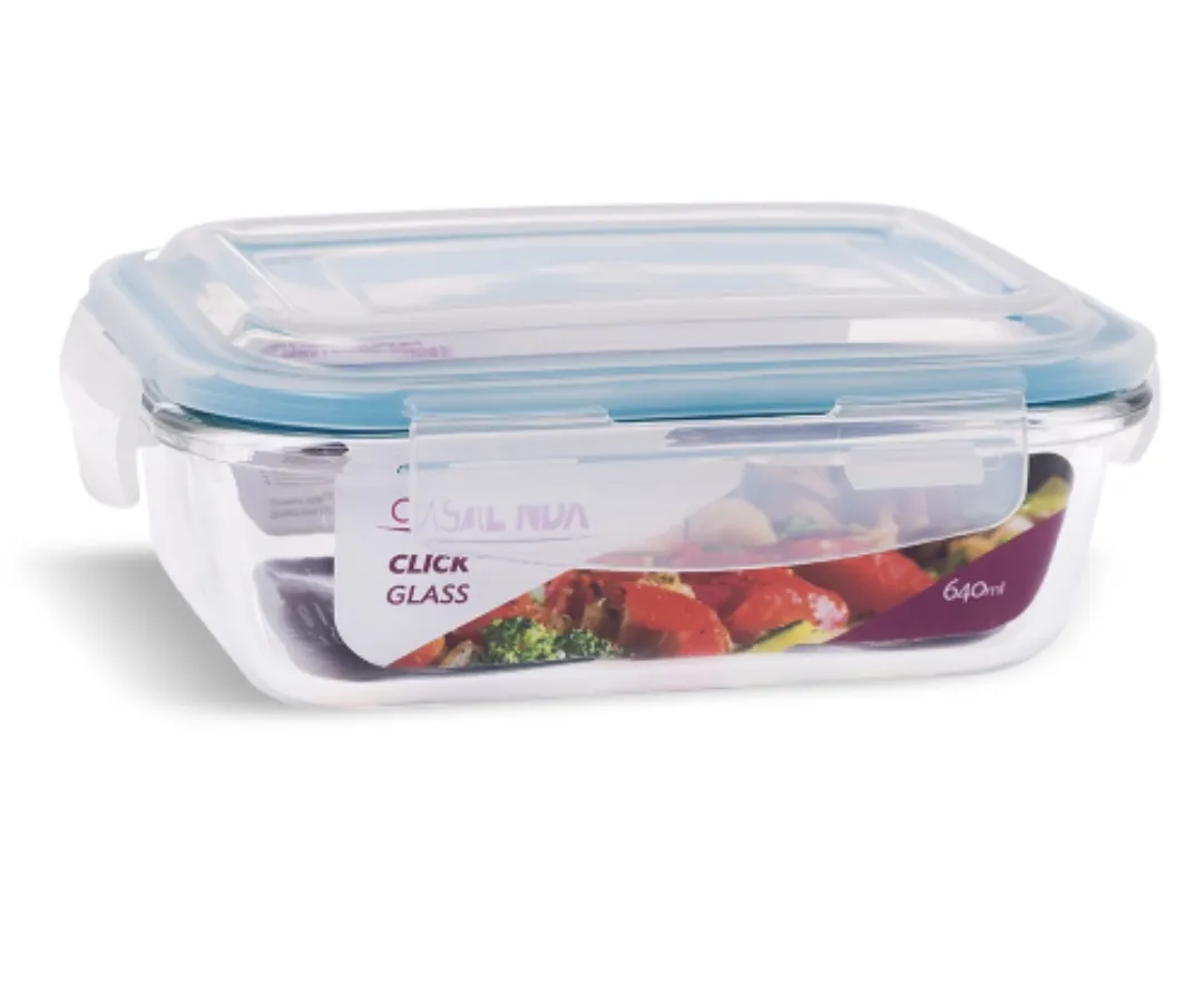 Kit 10 Potes Vidro Hermético 640ml Marmita Microondas