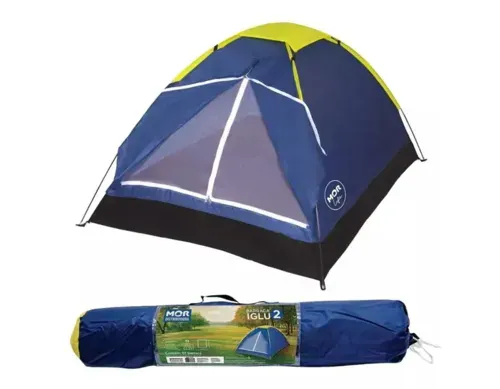 Mor Barraca De Camping 2 Pessoas Azul Impermeável Com Bolsa