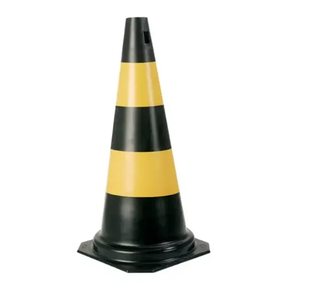 Cone de Sinalização 50 cm Preto e Amarelo - Plastcor
