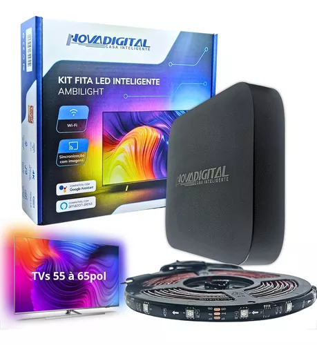 Fita LED que Acompanha a Imagem da TV -- Kit Smart Tv Fita De Led Ambient Light Wifi -- Compatível com Alexa E Google
