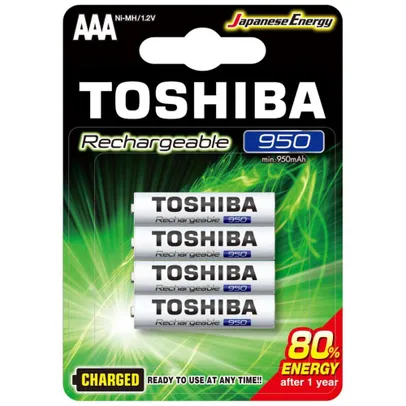 Pilha Recarregável Toshiba aaa 1,2V 950mAh Com 4 unidades TNH3GAE
