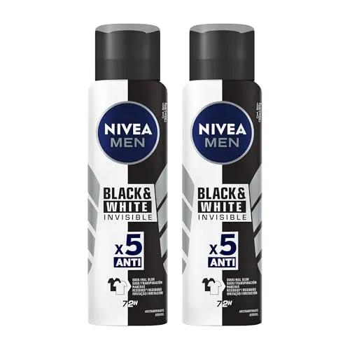 [+ Por - R$ 16,59] Kit NIVEA Desodorante Aerosol Men Black&White Invisible - 2 unidades