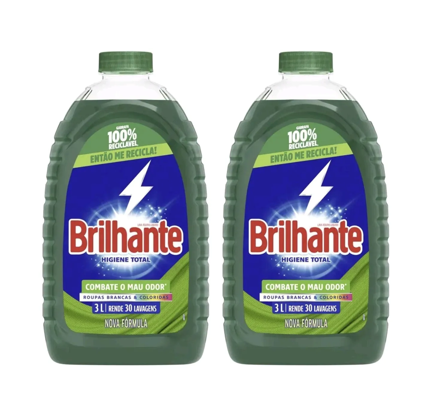 Kit Sabão Líquido Brilhante Higiene Total 3L Cada - 2 Unidades