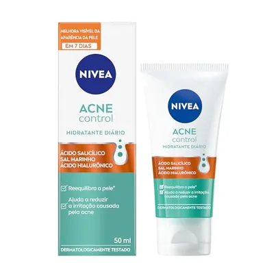 NIVEA Hidratante Facial Acne Control 50g - Ajuda a combater 99% das bactérias causadoras da acne