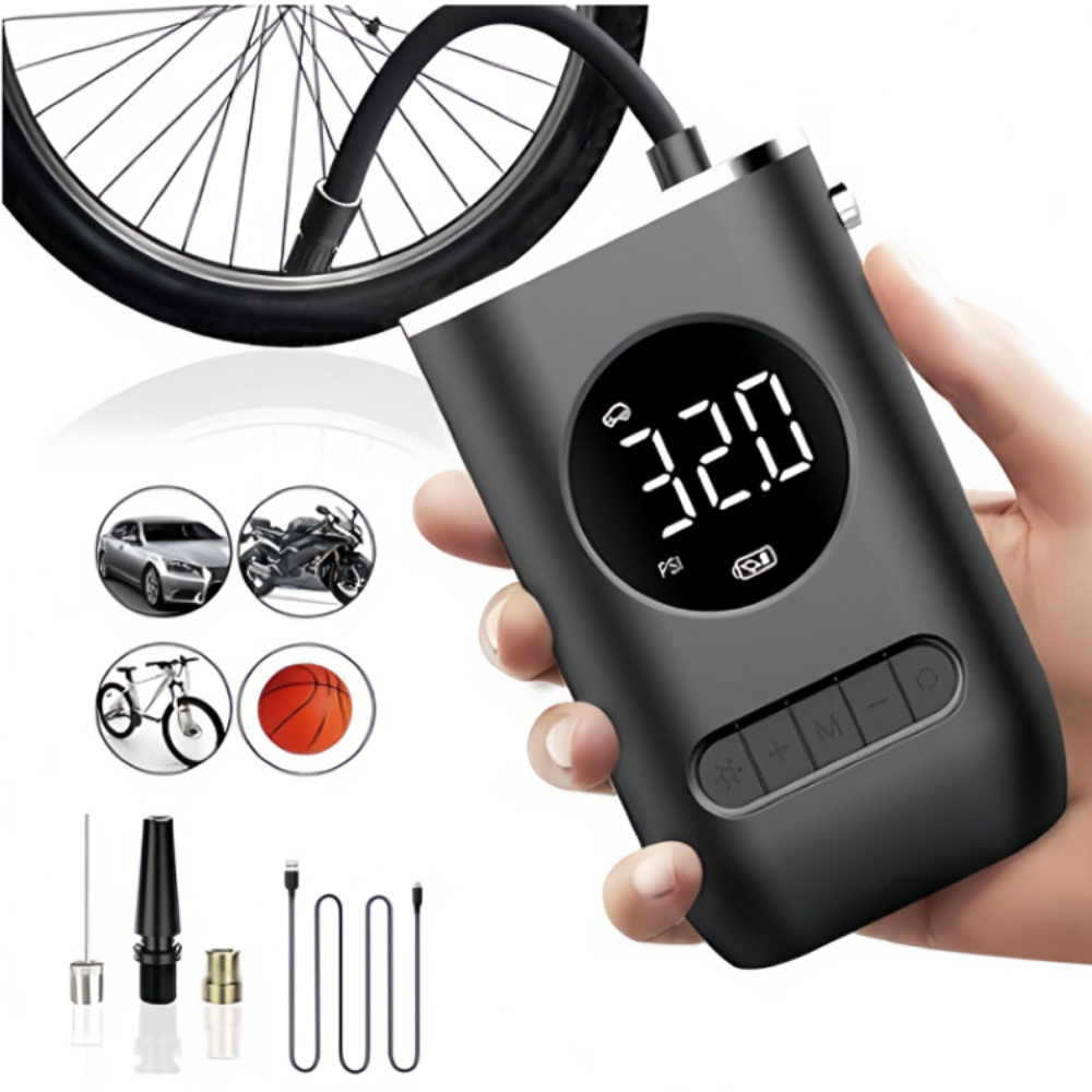 [BR/APP] Bomba De Ar Compressor Portatil Calibrador Digital Lanterna