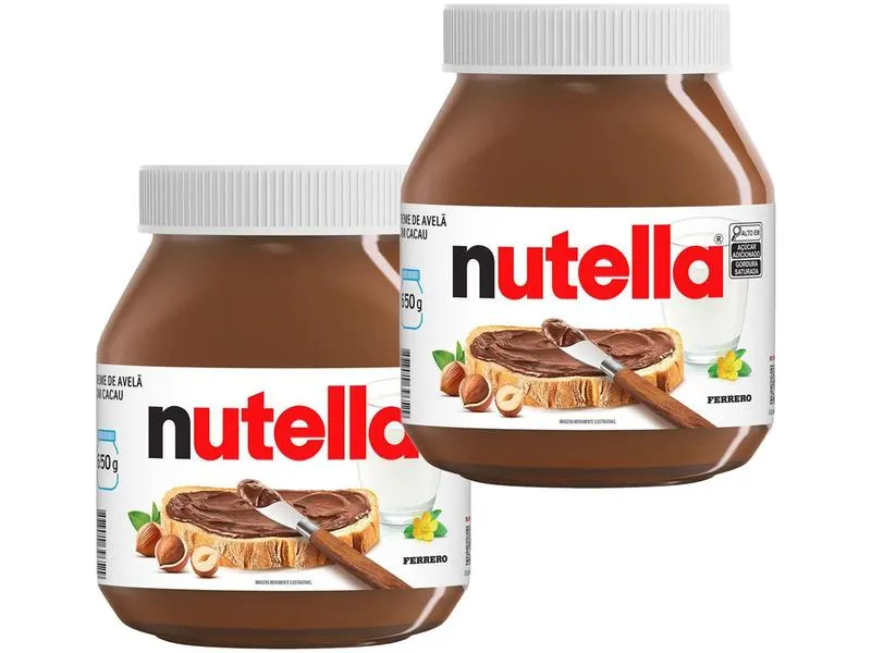 Kit 2X 650gr Creme de Avelã com Cacau Nutella Ferrero