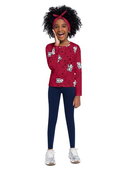 Calça legging infantil menina em cotton Brandili Básicos - 4