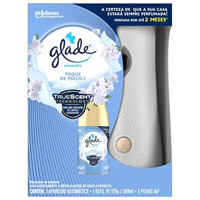 Glade Aromatizador de Ambiente Automático Toque de Maciez, Kit Aparelho e Refil, 269ml