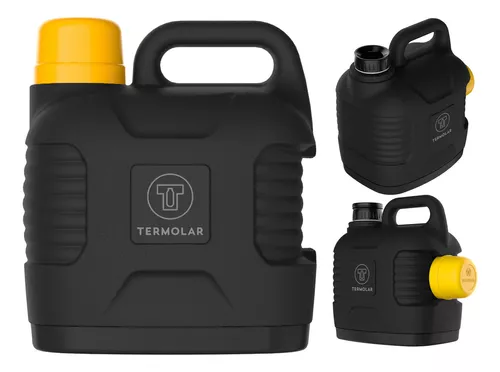 Garrafão Térmico 5 Litros Mantém Gelado Quente Preto E Amarelo Trilha Camping Supertermo Termolar