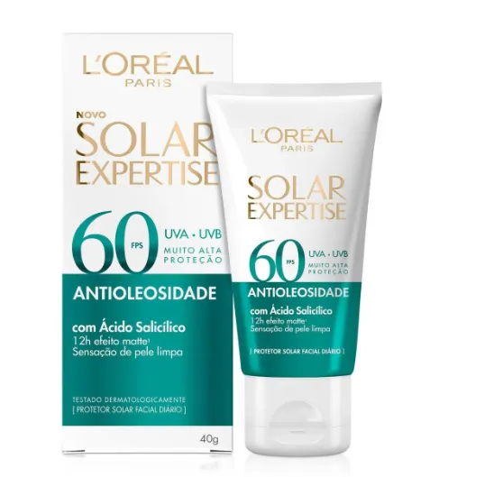 Protetor Solar Facial Antioliosidade FPS 60 L'Oreal Expertise Pele oleosa 40g