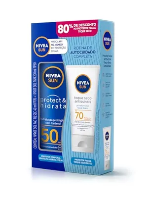 NIVEA SUN PROTETOR SOLAR PROTECT & HIDRATA FPS50 200ML + PROT SOL FACIAL T.SECO FPS70 40ML