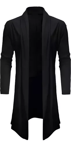Cardigan Blazer Comprido Longo Masculino Casaco Manga Longa