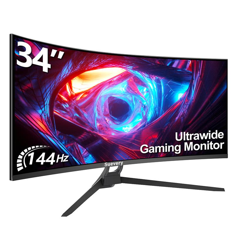 Top Suevery Monitor 34 ''144Hz Bandfish Tela Curva 1500R Gaming Bezel-less Slim 400HDR Nits 100% SRGB Wide Color Gamut FAsT - AliExpress