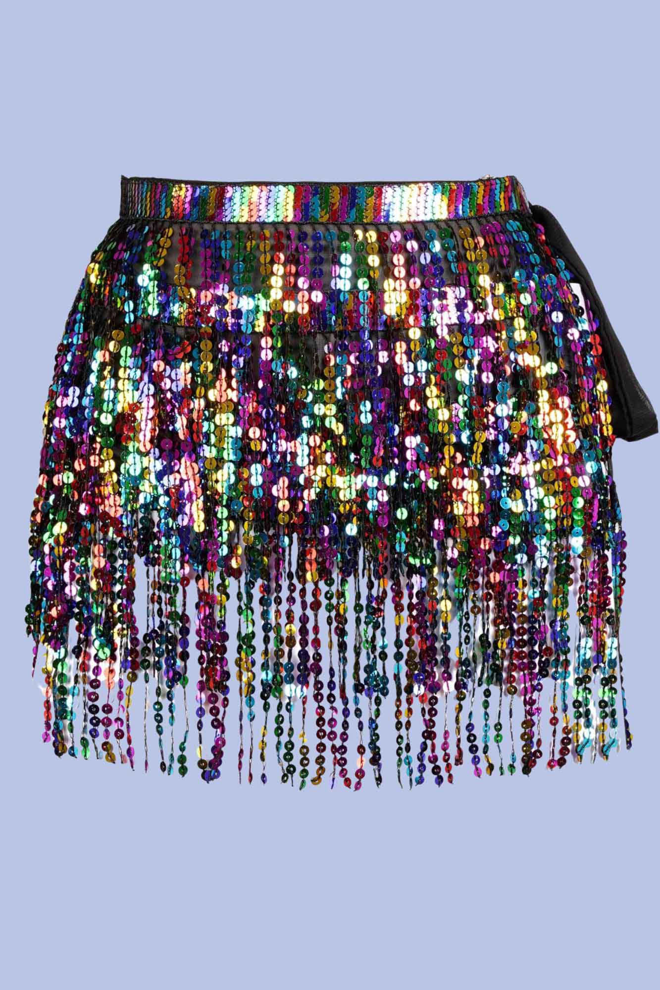 Acessório De Carnaval Saia De Paetês Colorido