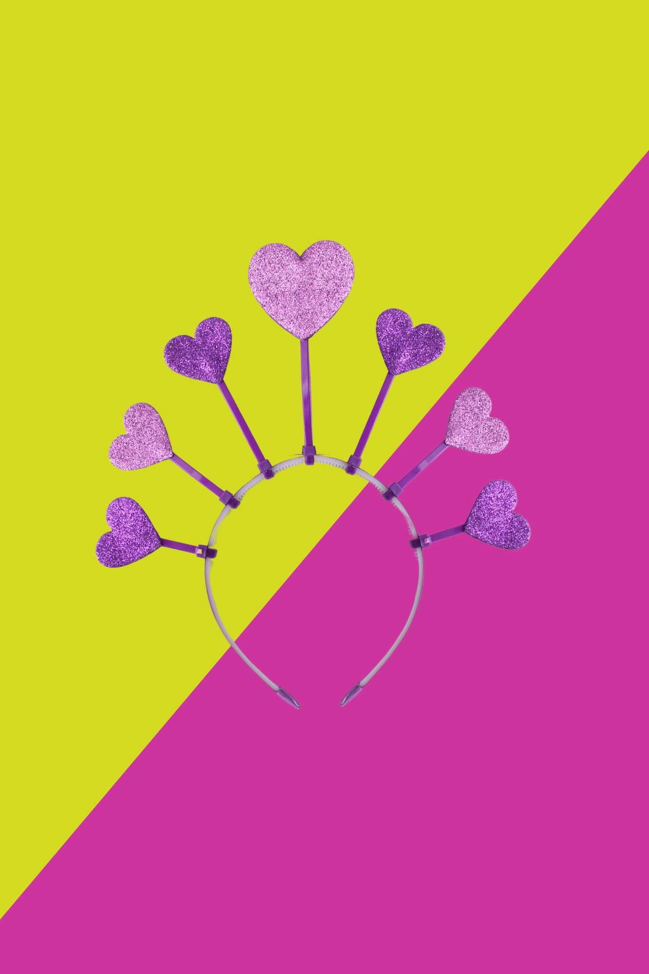 Tiara De Carnaval Com Corações Roxo Em Eva