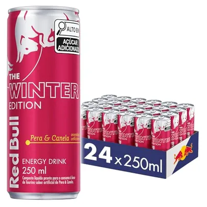 [Rec] Pack de 24 Latas Red Bull Energético, Winter Edition, Pera e Canela, 250ml
