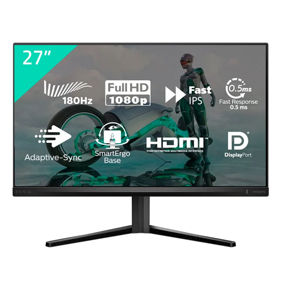 Monitor Gamer Philips 27 EVNIA Full HD 180Hz 0,5ms IPS 27M2N3200L Bivolt