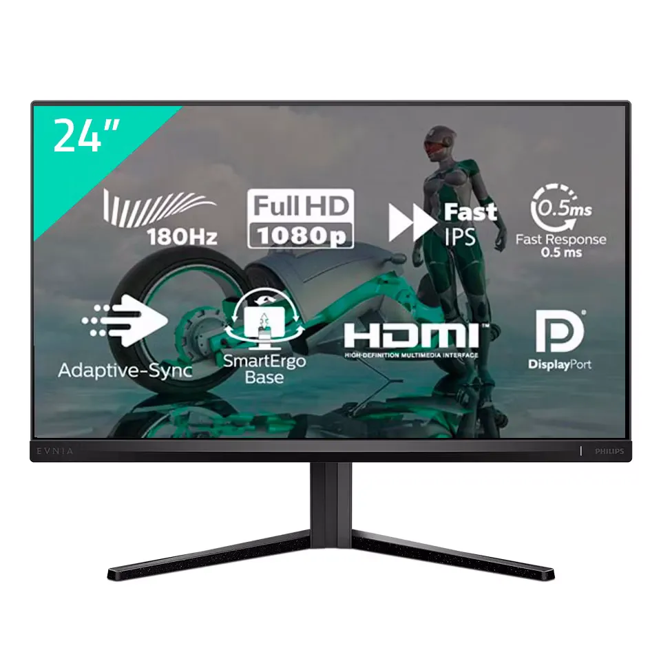 Monitor Gamer Philips 24" EVNIA Full HD 180Hz 0,5ms IPS