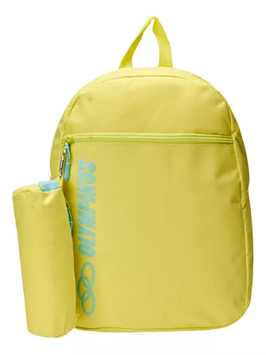 Mochila Casual Masculina Juvenil Em Poliéster Cor Amarelo Olympikus