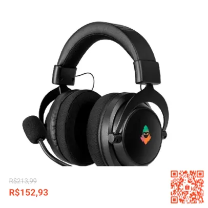 Headset Gamer Mancer Aura, RGB, Drivers 50mm, Preto, MCR-AUR-RGB01