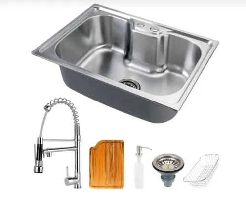 Cuba para cozinha gourmet pia aço inox acessórios tábua de corte Nawa Torneira gourmet