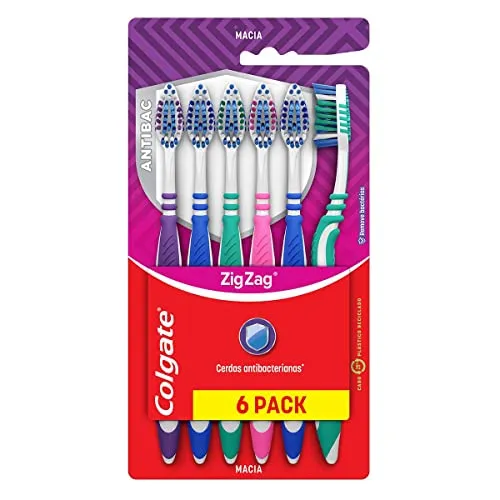 Colgate Escova De Dente Zig Zag Antibac 6 Unid Modelo: 61023926 Cor: Multicolorido