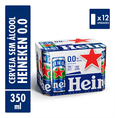 [Leve 8/Cada R$ 46/Cartão Mercado Livre]Cerveja premium Heineken zero lata 350ml con 12 inidades
