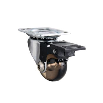 Rodízio 25mm Giratório com freio 30Kg Fume Cromado 1 un Fgvtn