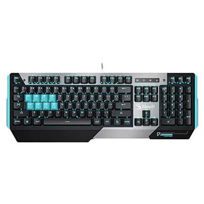 Teclado Gamer Mecanico LED Azul B865 Bloody Switches Lk Optical USB Preto