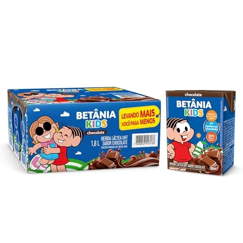 Pack Bebida Láctea Betânia Kids Chocolate 200ml - 9 Unidades