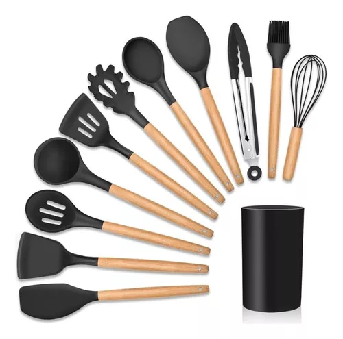kit 12 utensílios de cozinha em silicone