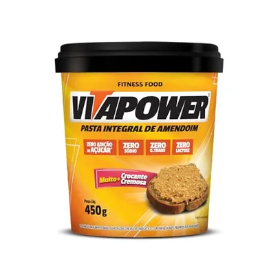 VitaPower Pasta De Amendoim Integral - 450G Crocante - Vitapower