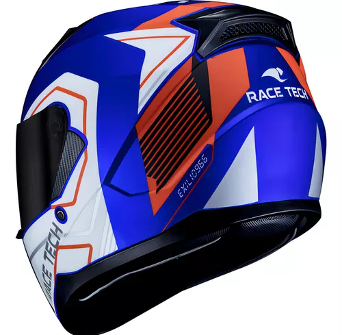 Capacete Race Tech Sector Exilio Fosco Azul E Laranja Tamanho do capacete 56 e 60.
