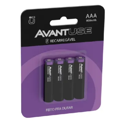 Kit 4 Pilhas Recarregável AAA Palito 1000MAH 1.2V Avant