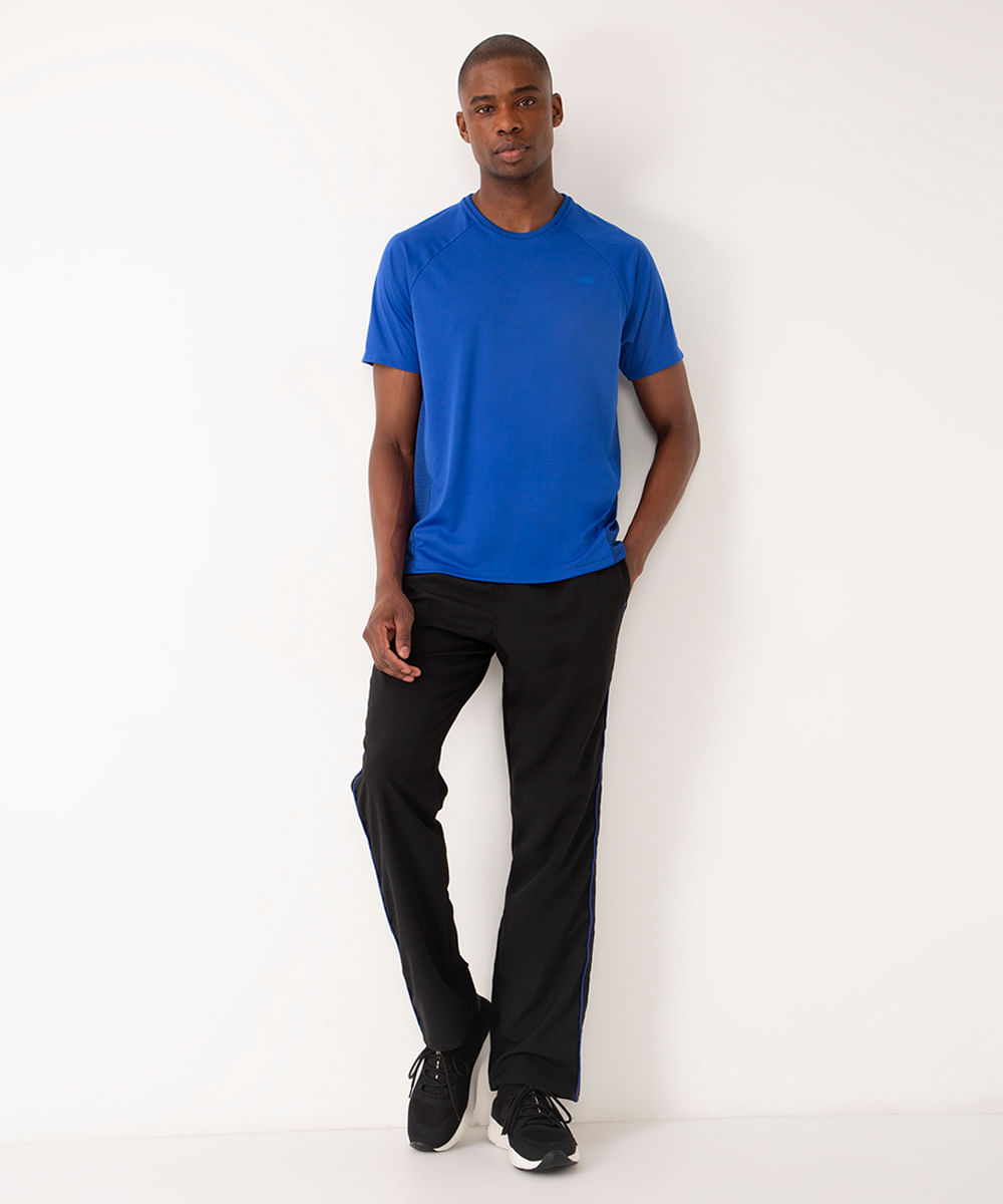 Calça Esportiva Ace básica com Vivo Contrastante Azul Médio | P