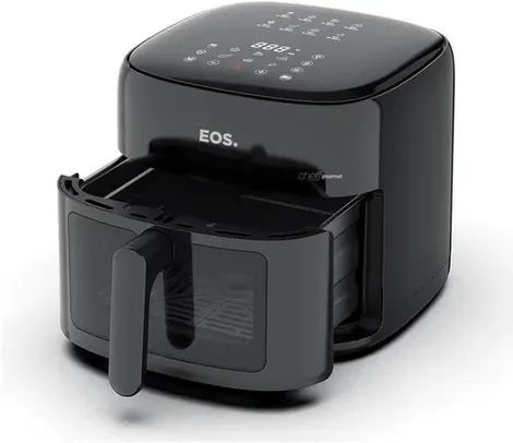 Fritadeira Sem Óleo Air Fryer Eos Chef Gourmet 6.2 Litros Compacta Digital Preto Eaf60p - 110V