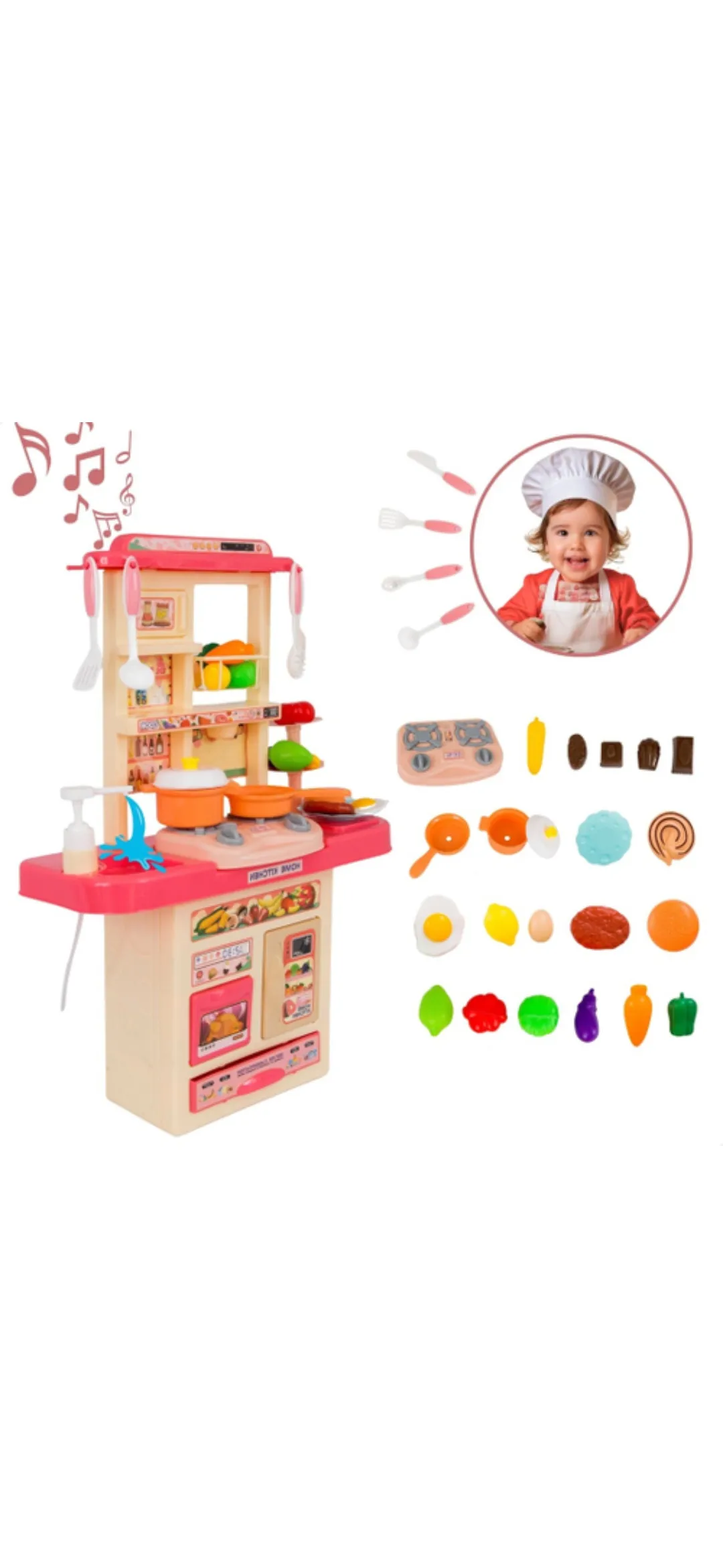 Kit Cozinha De Brinquedo Completa Infantil Sai Água E Som