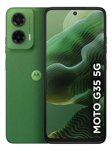 Smartphone Motorola Moto g35 5G - 128GB 12GB (4GB RAM+8GB Ram Boost) e Camera 50MP com AI NFC Tela 6.7" com Superbrilho - Verde - Vegan Leather