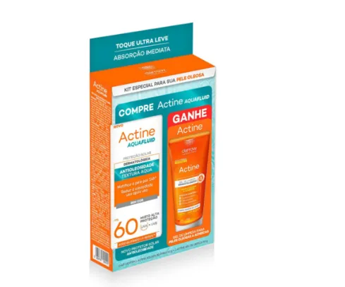 Kit Darrow Actine Protetor Solar Aquafluid FPS 60 40g + Gel de Limpeza 40g