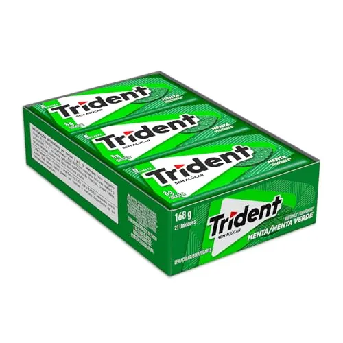 (APP) Chiclete Trident Menta Sem Açúcar - Caixa com 21 unid. de 8g