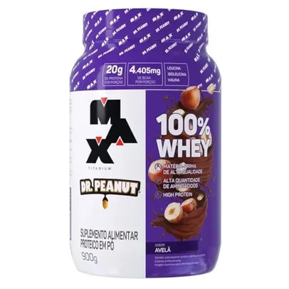 (REC) 100% Whey Max Titanium x Dr. Peanut (900g), Sabor Avelã