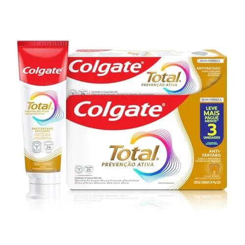 [REC] [+por- R$14,47] Colgate Creme Dental Total 12 Anti Tártaro 3 Unid 90G