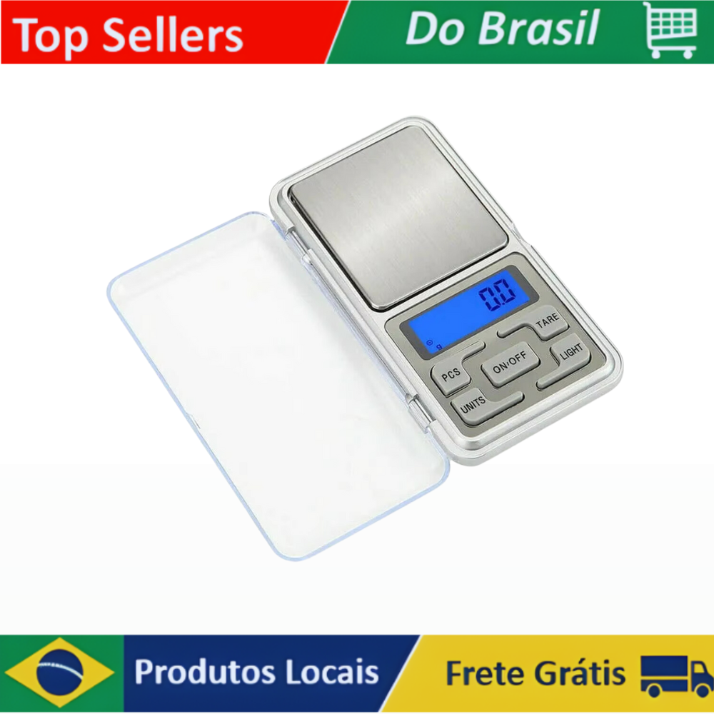 [R$9,20 Moedas/ App/ BR] Mini Balança Digital Alta Precisão De Bolso Portátil 500g (cinza,3.5v)